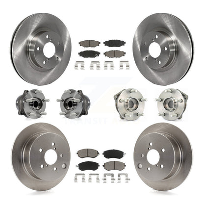 Hub Bearings Disc Brake Rotors And Pads Front Rear Kit (10Pc) For Subaru Impreza