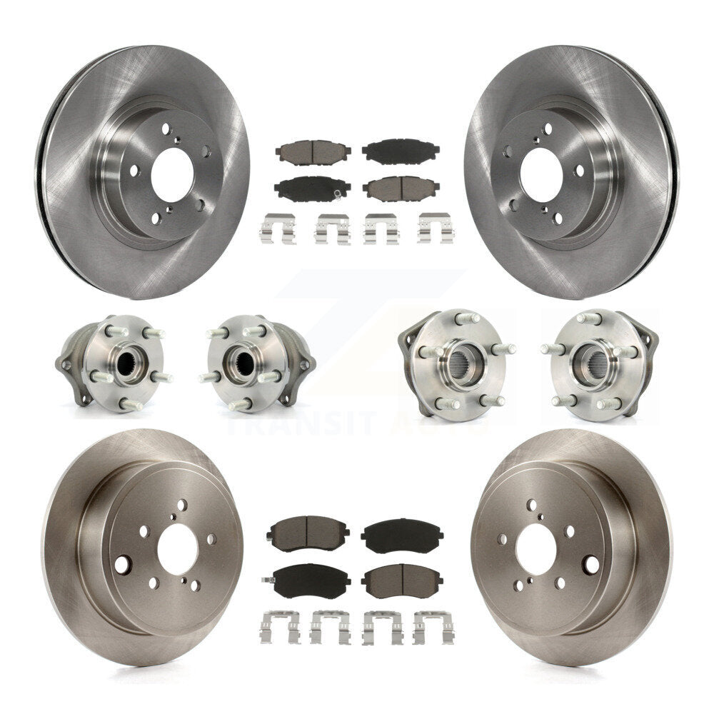 Hub Bearings Disc Brake Rotors And Pads Front Rear Kit (10Pc) For Subaru Impreza