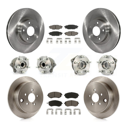 Hub Bearings Disc Brake Rotors And Pads Front Rear Kit (10Pc) For Subaru Impreza