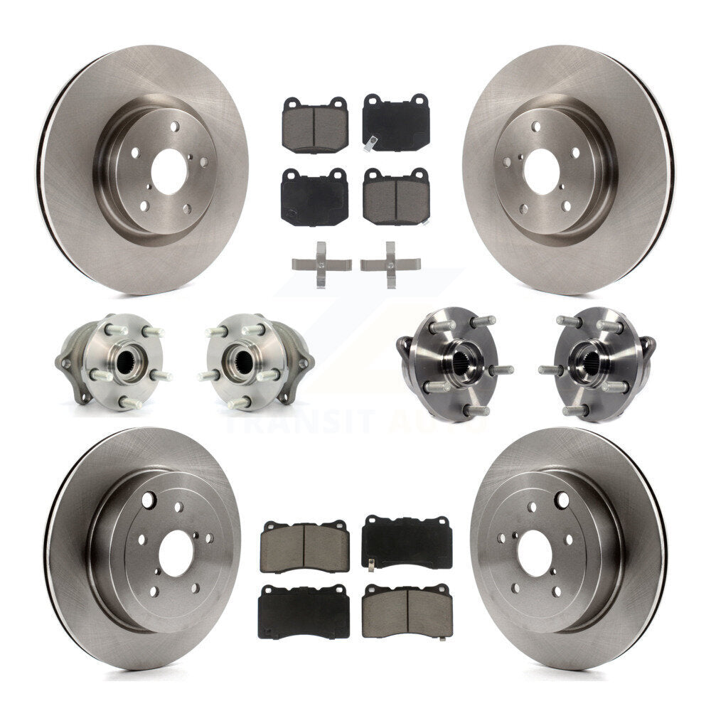 Hub Bearing Brake Rotor And Pad Front Rear Kit (10Pc) For Subaru Impreza WRX STI