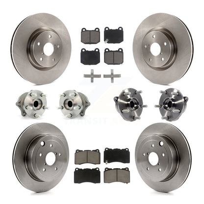 Hub Bearing Brake Rotor And Pad Front Rear Kit (10Pc) For Subaru Impreza WRX STI