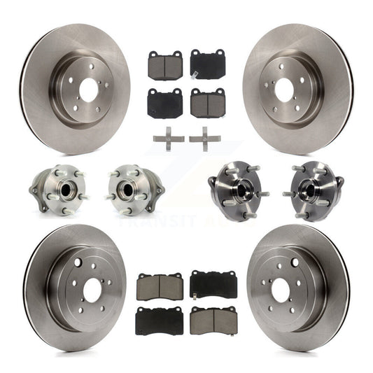 Hub Bearing Brake Rotor And Pad Front Rear Kit (10Pc) For Subaru Impreza WRX STI