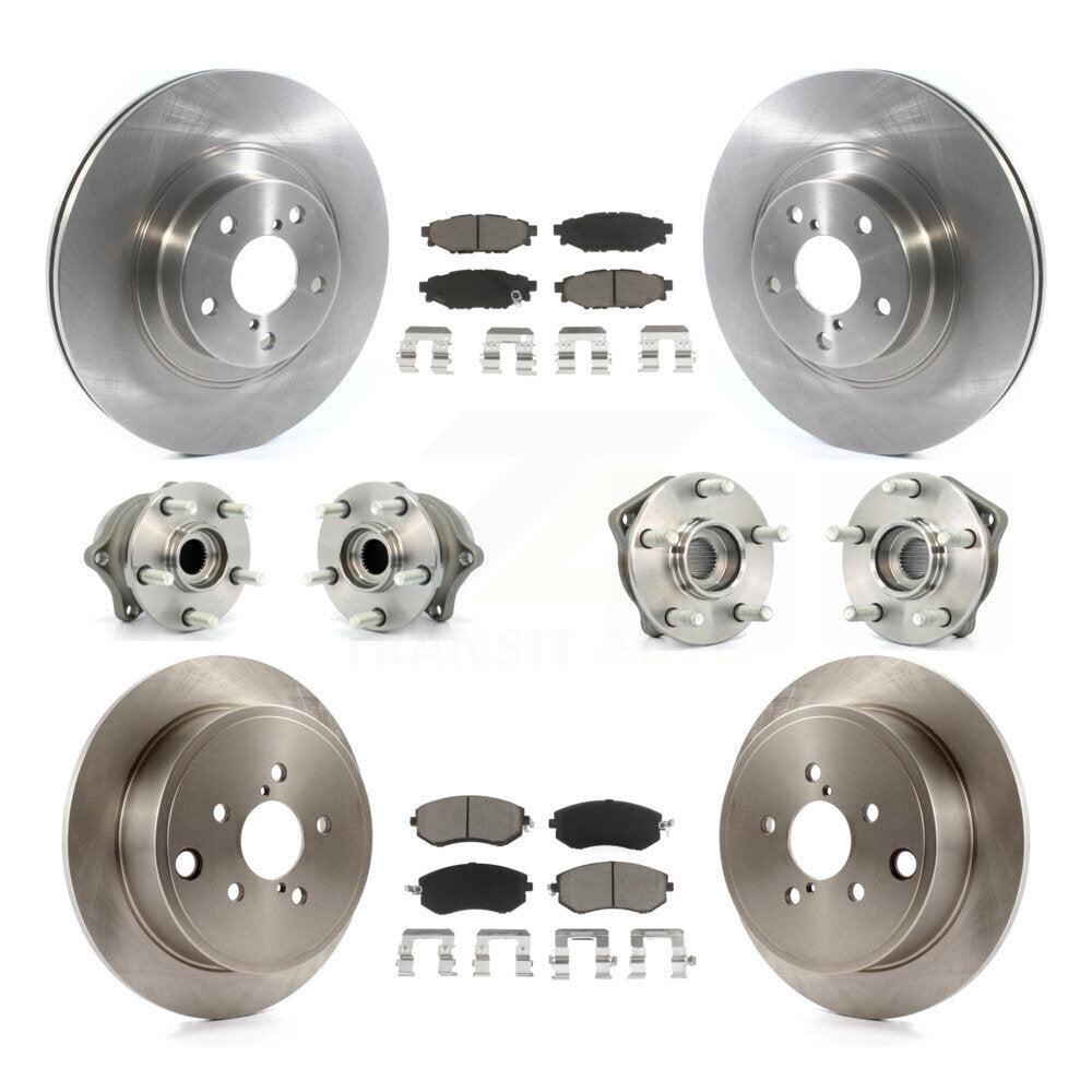 Hub Bearing Brake Rotor & Pads Front Rear Kit (10Pc) For Subaru Impreza Forester