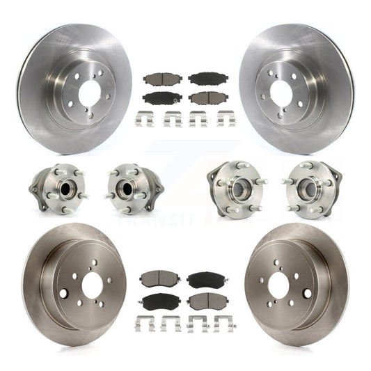 Hub Bearing Brake Rotor & Pads Front Rear Kit (10Pc) For Subaru Impreza Forester