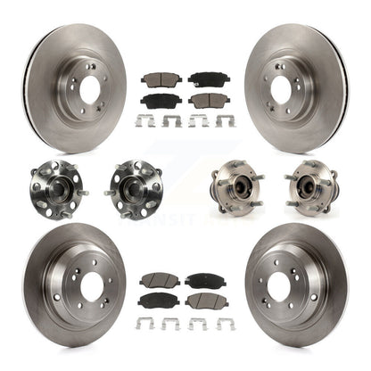 Hub Bearing Brake Rotor Pads Front Rear Kit (10Pc) For 2012 Hyundai Genesis 3.8L