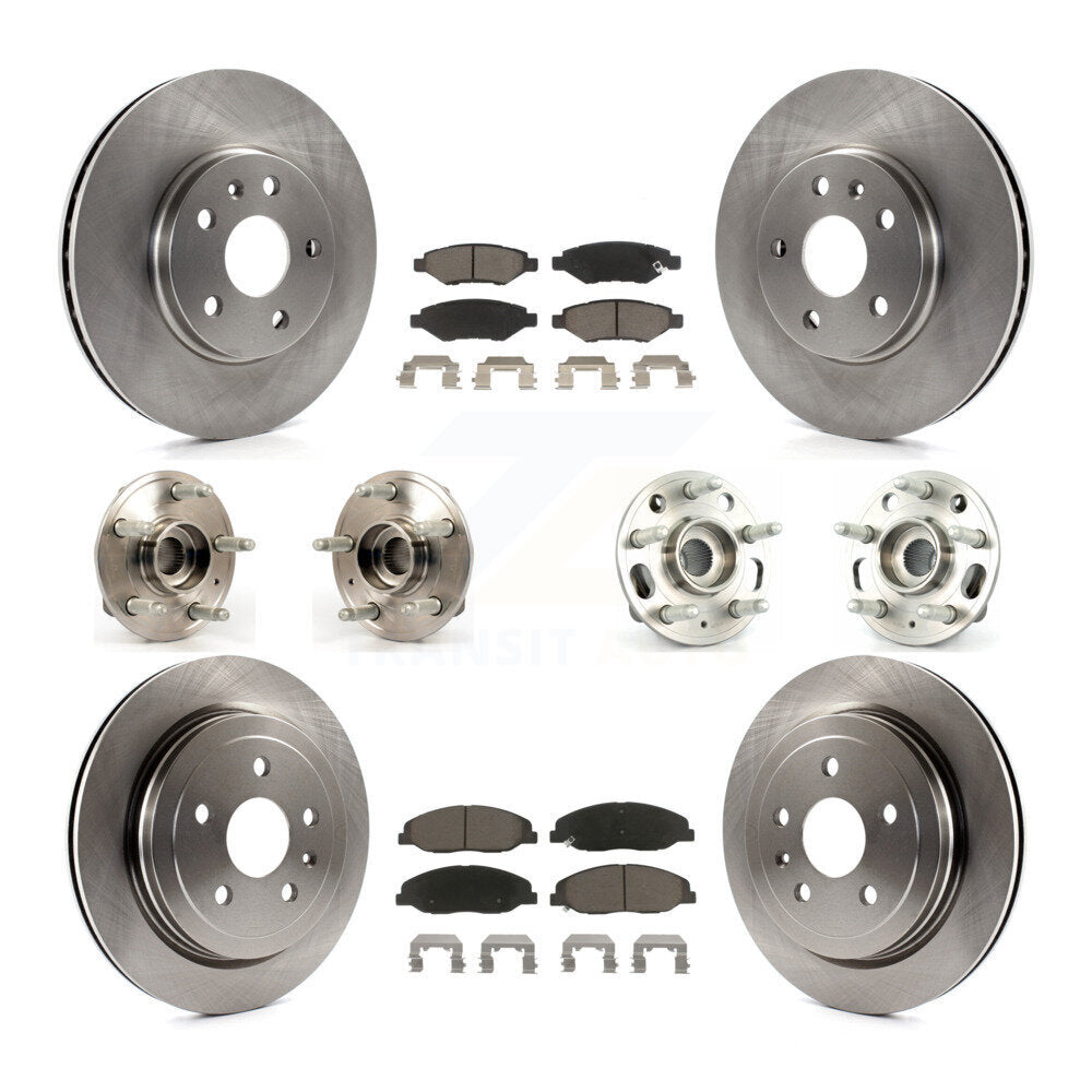 Hub Bearings Disc Brake Rotors And Pads Front Rear Kit (10Pc) For Cadillac CTS