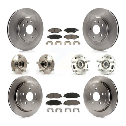 Hub Bearings Disc Brake Rotors And Pads Front Rear Kit (10Pc) For Cadillac CTS