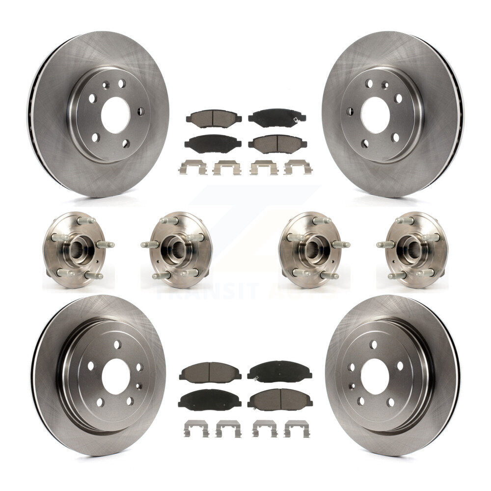 Hub Bearings Disc Brake Rotors And Pads Front Rear Kit (10Pc) For Cadillac CTS
