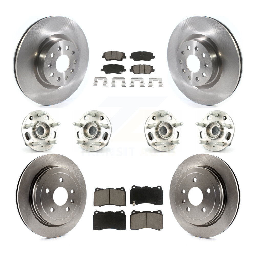 Hub Bearings Disc Brake Rotors And Pads Front Rear Kit (10Pc) For Cadillac CTS
