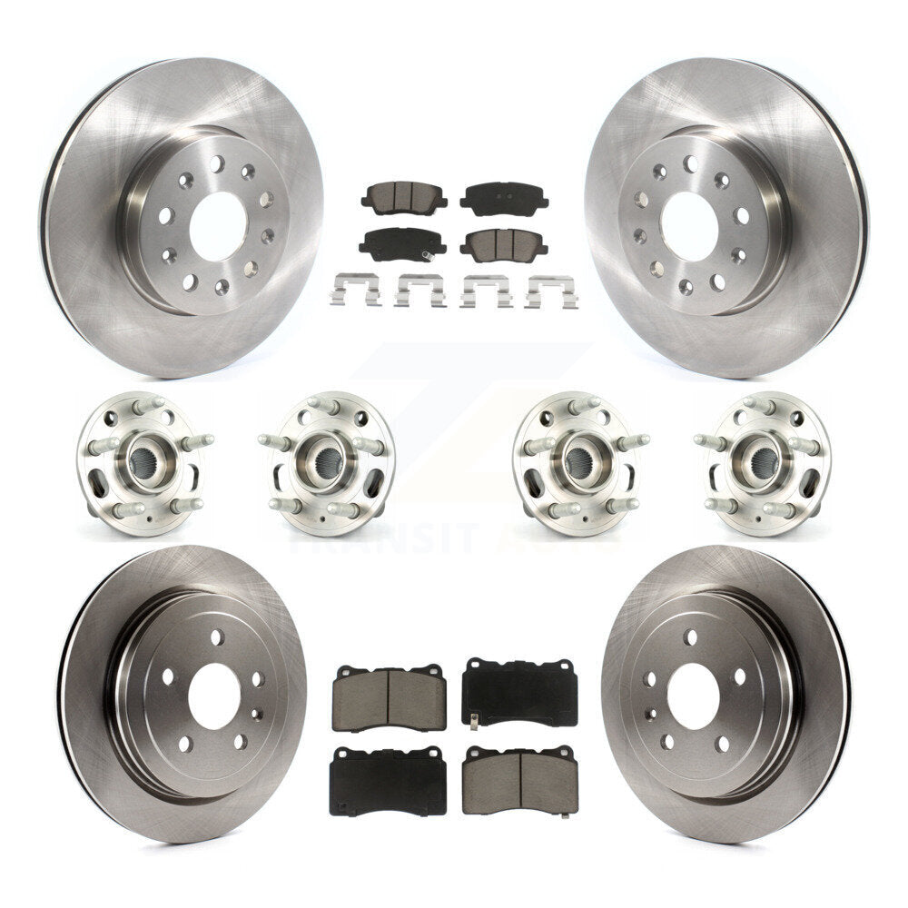 Hub Bearings Disc Brake Rotors And Pads Front Rear Kit (10Pc) For Cadillac CTS