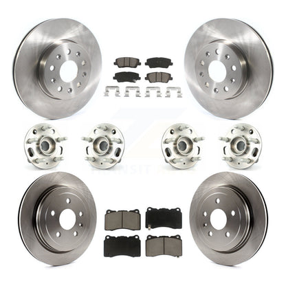 Hub Bearings Disc Brake Rotors And Pads Front Rear Kit (10Pc) For Cadillac CTS