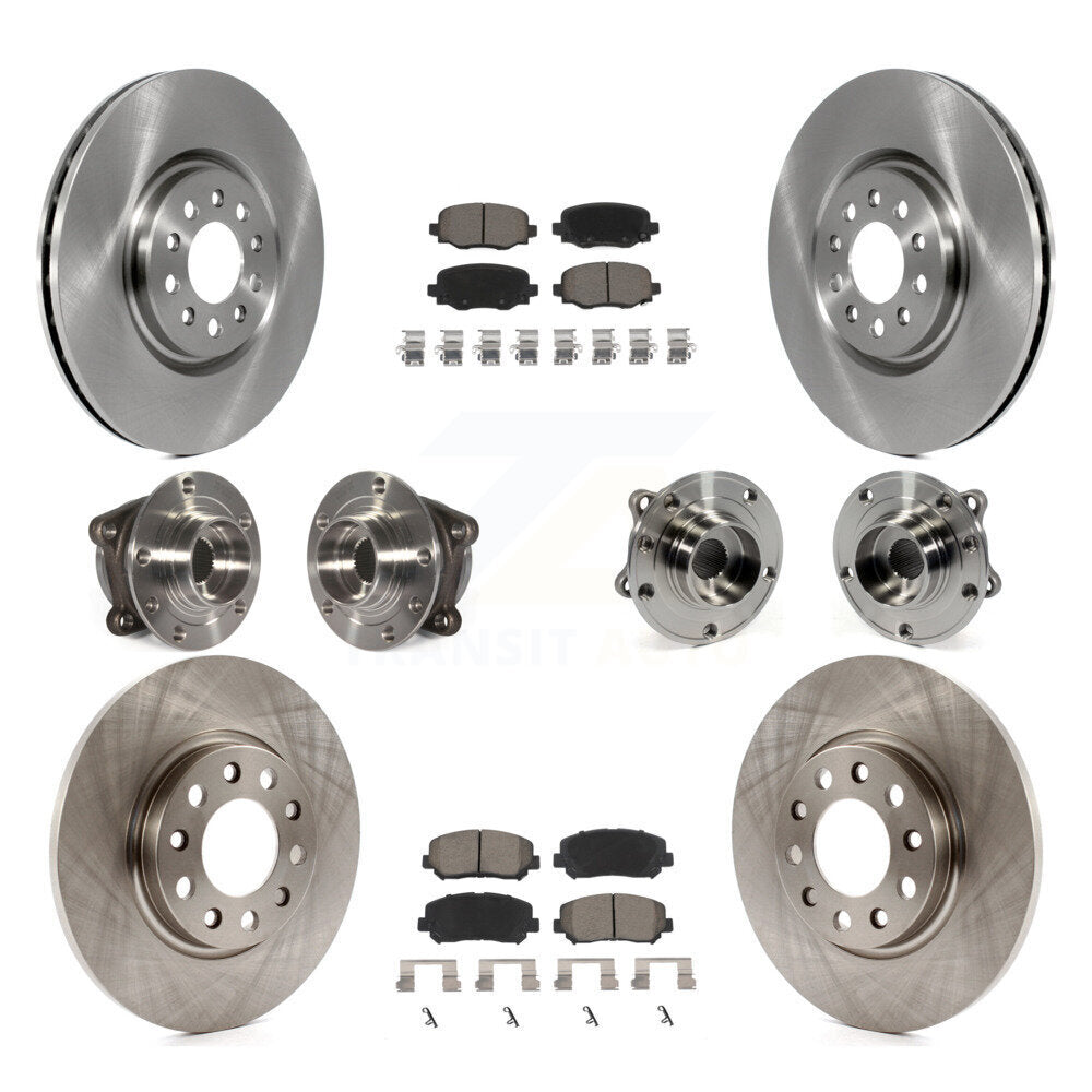 Hub Bearing Brake Rotor Pad Front Rear Kit (10Pc) For 2015-2017 Chrysler 200 AWD