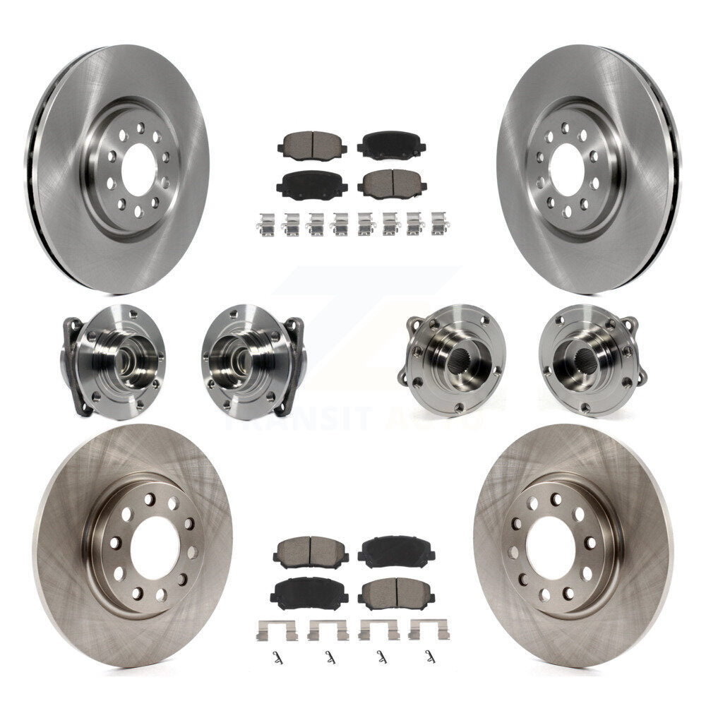 Hub Bearing Brake Rotor Pad Front Rear Kit (10Pc) For 2015-2017 Chrysler 200 FWD