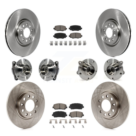 Hub Bearing Brake Rotor Pad Front Rear Kit (10Pc) For 2015-2017 Chrysler 200 FWD