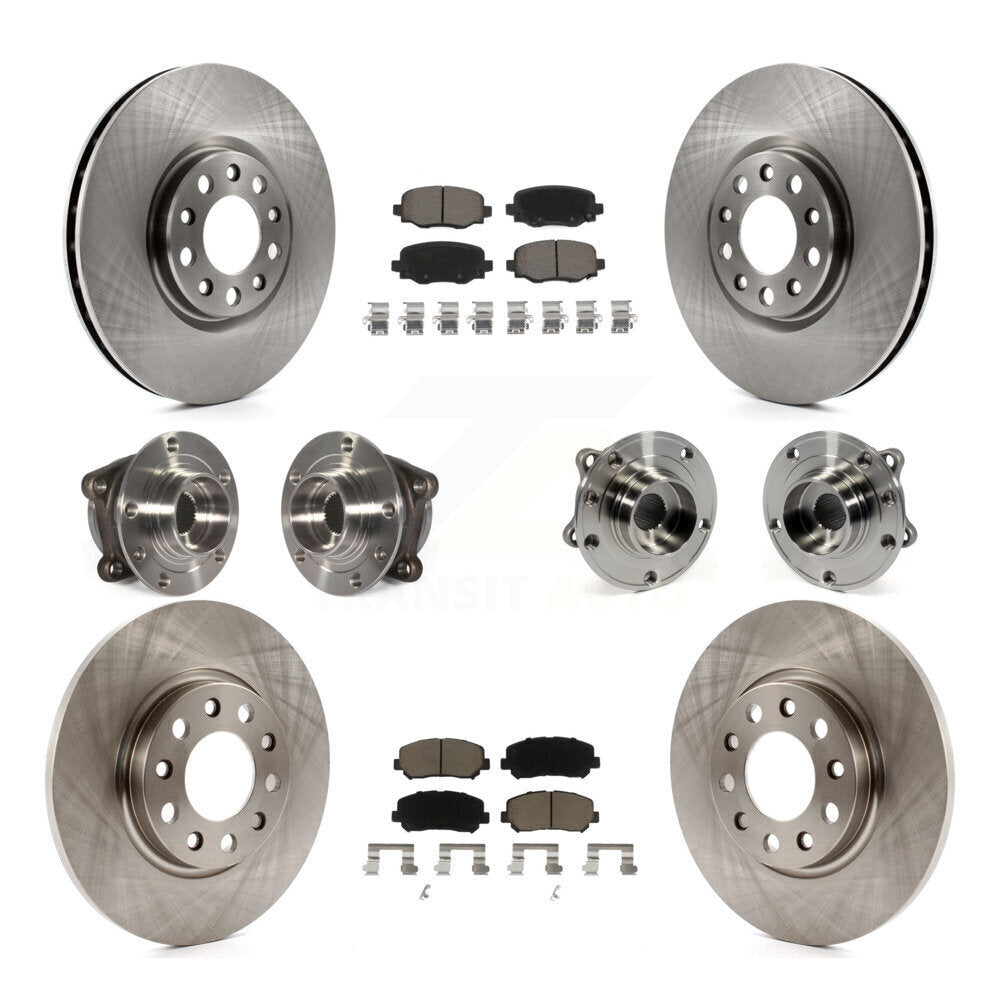 Hub Bearing Brake Rotor Pad Front Rear Kit (10Pc) For 2015-2017 Chrysler 200 AWD