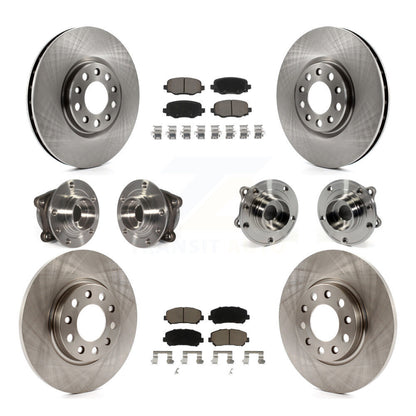 Hub Bearing Brake Rotor Pad Front Rear Kit (10Pc) For 2015-2017 Chrysler 200 AWD
