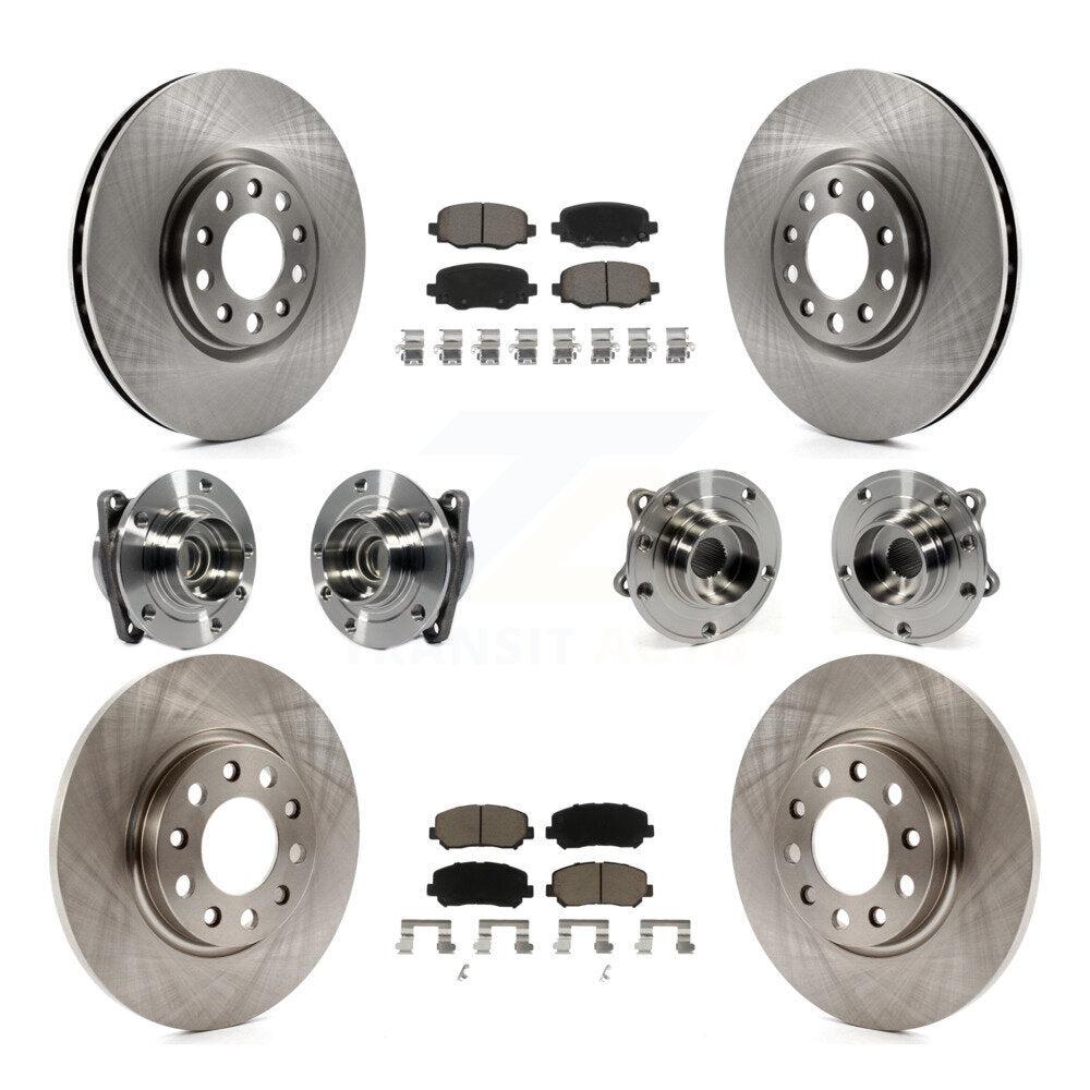 Hub Bearing Brake Rotor Pad Front Rear Kit (10Pc) For 2015-2017 Chrysler 200 FWD