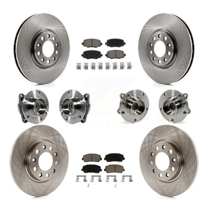 Hub Bearing Brake Rotor Pad Front Rear Kit (10Pc) For 2015-2017 Chrysler 200 FWD