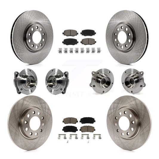 Hub Bearing Brake Rotor Pad Front Rear Kit (10Pc) For 2015-2017 Chrysler 200 FWD