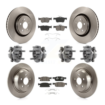 Hub Bearing Brake Rotor Pad Front Rear Kit (10Pc) For Ford Edge Lincoln Nautilus