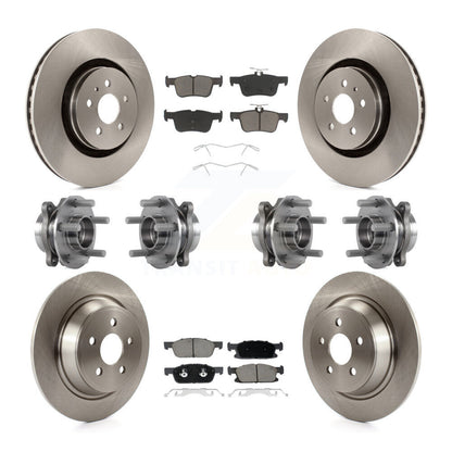 Hub Bearing Brake Rotor & Pads Front Rear Kit (10Pc) For Lincoln Continental AWD