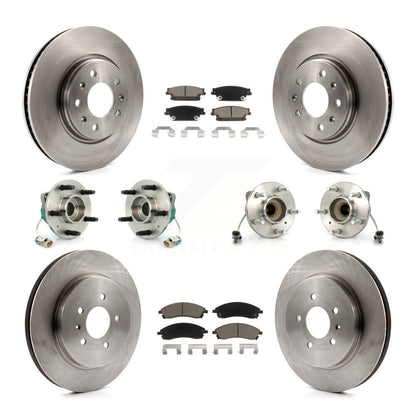 Hub Bearing Brake Rotor & Pads Front Rear Kit (10Pc) For 06-07 Cadillac CTS Base
