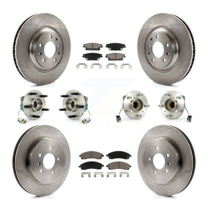 Hub Bearing Brake Rotor & Pads Front Rear Kit (10Pc) For 06-07 Cadillac CTS Base