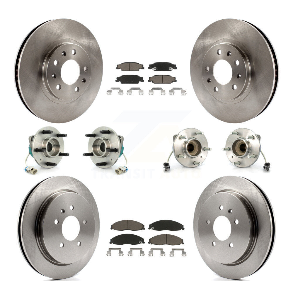 Hub Bearings Disc Brake Rotors And Pads Front Rear Kit (10Pc) For Cadillac CTS