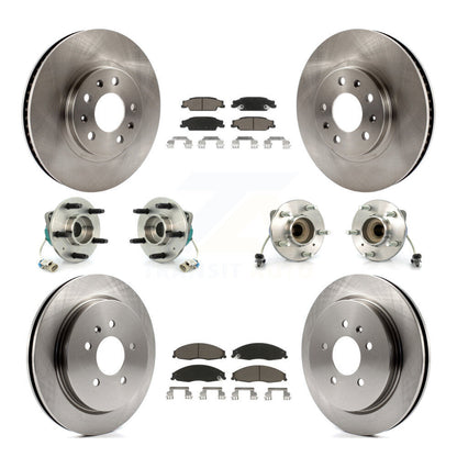 Hub Bearings Disc Brake Rotors And Pads Front Rear Kit (10Pc) For Cadillac CTS