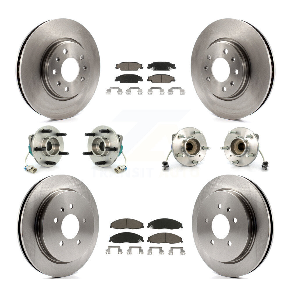Hub Bearings Disc Brake Rotors And Pads Front Rear Kit (10Pc) For Cadillac CTS