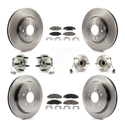 Hub Bearings Disc Brake Rotors And Pads Front Rear Kit (10Pc) For Cadillac CTS