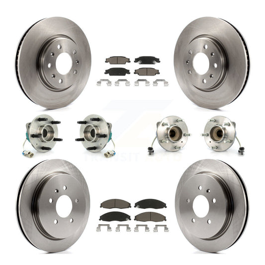 Hub Bearings Disc Brake Rotors And Pads Front Rear Kit (10Pc) For Cadillac CTS