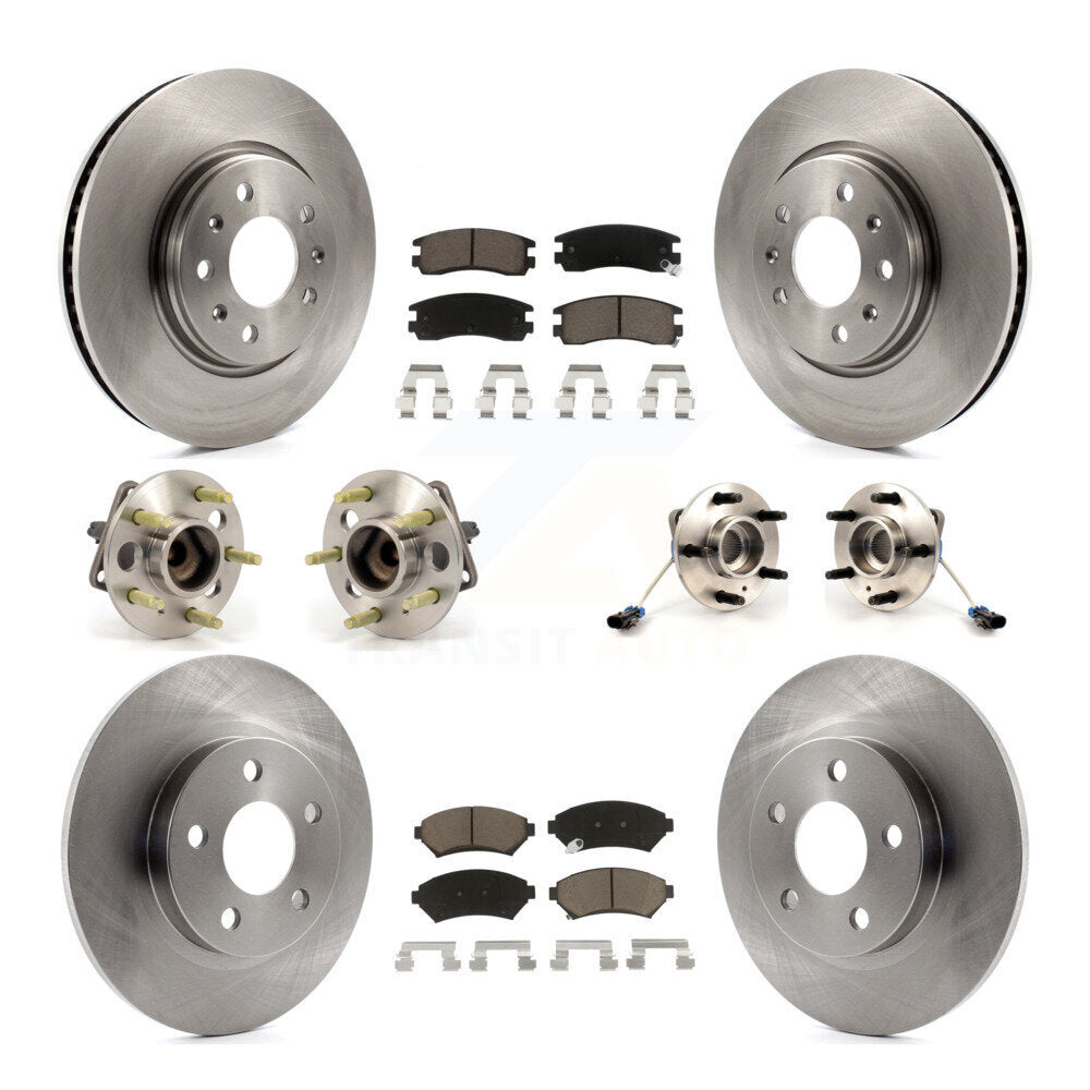Hub Bearing Disc Brake Rotor And Pads Front Rear Kit (10Pc) For Cadillac Seville