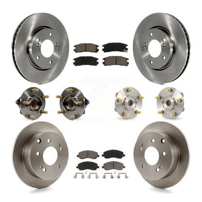 Hub Bearing Disc Brake Rotor And Pad Front Rear Kit (10Pc) For Mitsubishi Galant