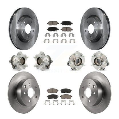 Hub Bearings Disc Brake Rotors And Pads Front Rear Kit (10Pc) For Nissan Altima
