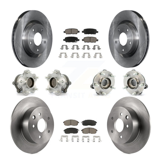 Hub Bearings Disc Brake Rotors And Pads Front Rear Kit (10Pc) For Nissan Altima