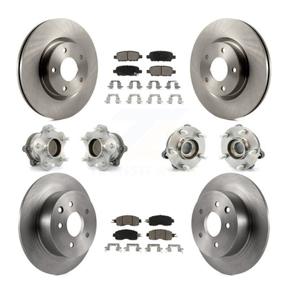 Hub Bearings Disc Brake Rotors And Pads Front Rear Kit (10Pc) For Nissan Altima