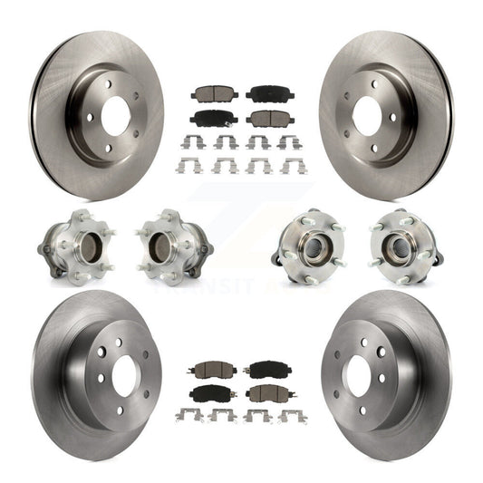 Hub Bearings Disc Brake Rotors And Pads Front Rear Kit (10Pc) For Nissan Altima