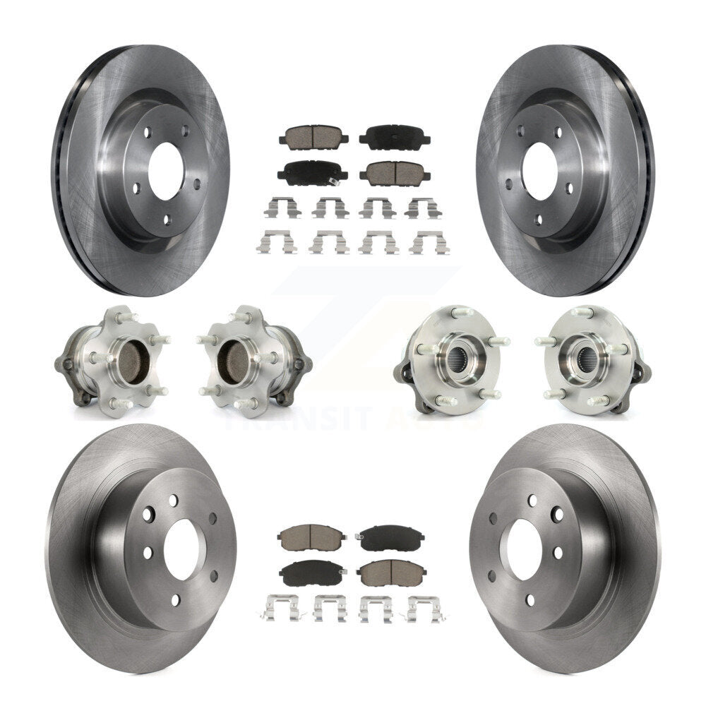 Hub Bearings Disc Brake Rotors And Pads Front Rear Kit (10Pc) For Nissan Altima