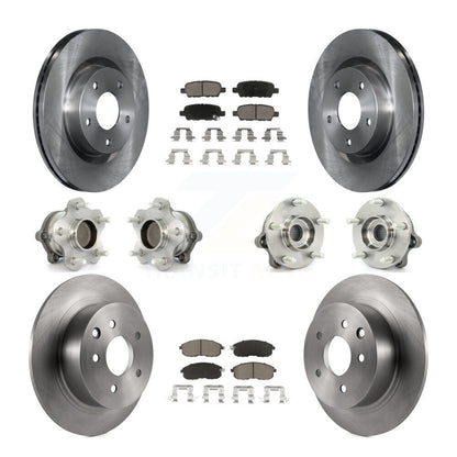 Hub Bearings Disc Brake Rotors And Pads Front Rear Kit (10Pc) For Nissan Altima