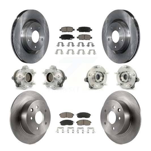 Hub Bearings Disc Brake Rotors And Pads Front Rear Kit (10Pc) For Nissan Altima