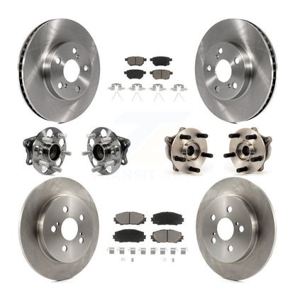Hub Bearing Disc Brake Rotor Pads Front Rear Kit (10Pc) For Toyota Prius Plug-In