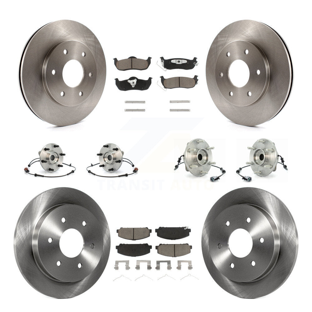 Hub Bearings Disc Brake Rotors And Pads Front Rear Kit (10Pc) For INFINITI QX56
