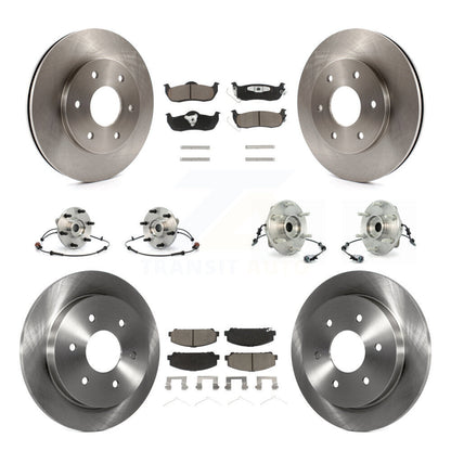 Hub Bearings Disc Brake Rotors And Pads Front Rear Kit (10Pc) For INFINITI QX56