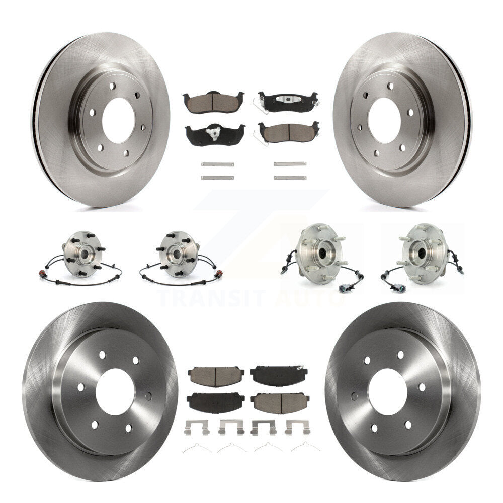 Hub Bearing Brake Rotor & Pad Front Rear Kit (10Pc) For INFINITI QX56 From 04 07
