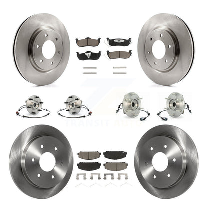 Hub Bearing Brake Rotor & Pad Front Rear Kit (10Pc) For INFINITI QX56 From 04 07