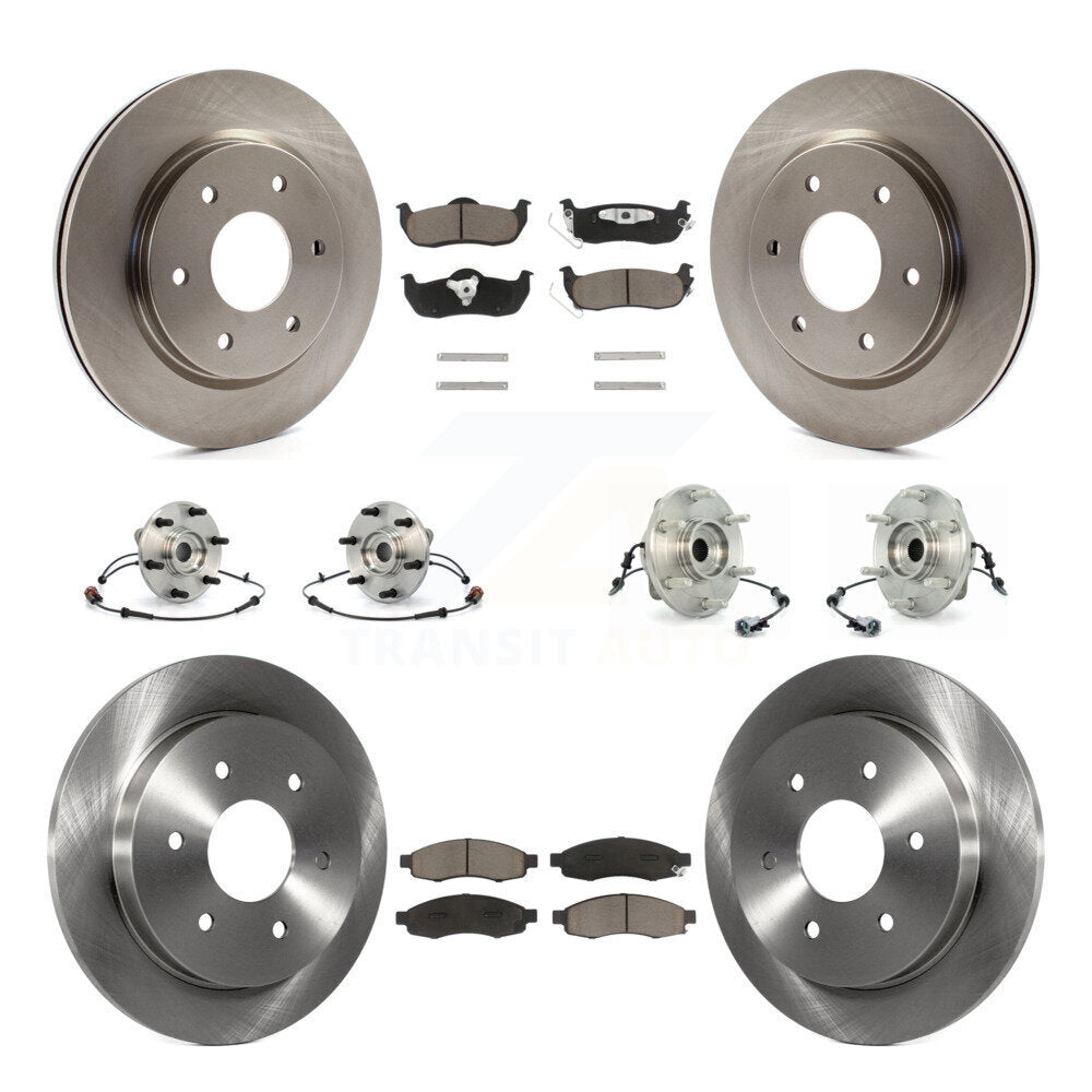 Hub Bearings Disc Brake Rotors And Pads Front Rear Kit (10Pc) For INFINITI QX56