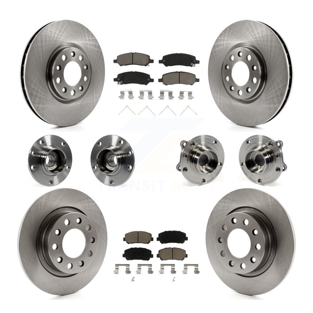 Hub Bearing Disc Brake Rotor Pads Front Rear Kit (10Pc) For 2013-2016 Dodge Dart