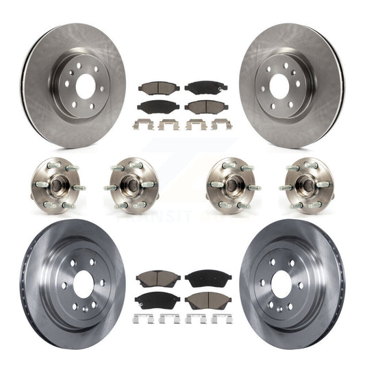 Hub Bearing Brake Rotor And Pad Front Rear Kit (10Pc) For Cadillac SRX Saab 9-4X