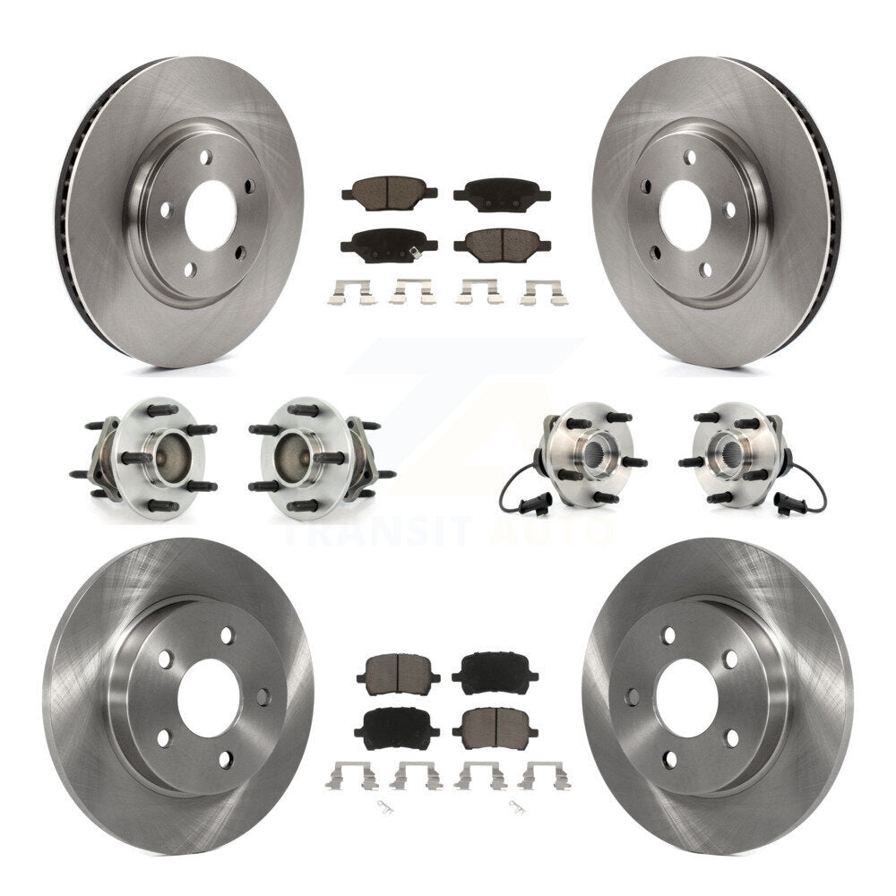 Hub Bearing Brake Rotor & Pad Front Rear Kit (10Pc) For Chevrolet Malibu Pontiac